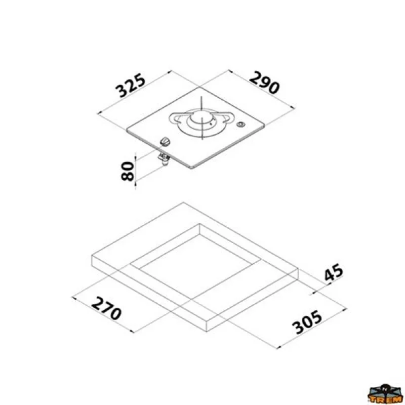 CAN PV1320 Tekli Cam Yüzeyli Kare Gömme Ocak