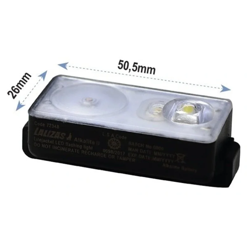 Can yeleği Lambası LED flaşlı Alkalite II ON-OFF su temaslı USCG, SOLAS/MED
