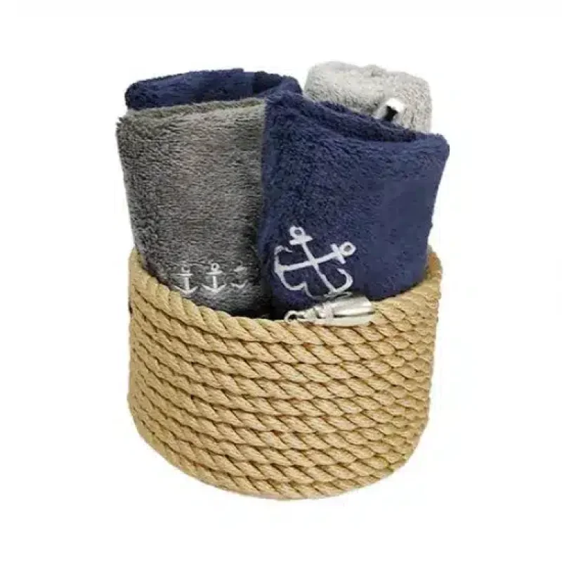 CaptainRA Mini Havlu Sepeti (Yuvarlak) Krem