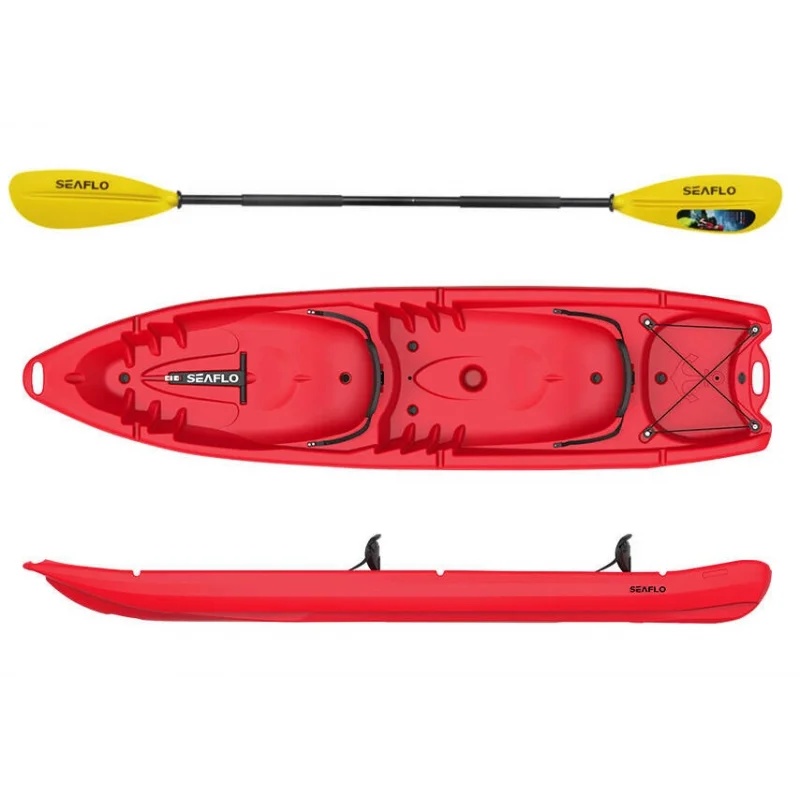 SEAFLO Çift Kişilik Polietilen Yetişkin Kano - Kırmızı