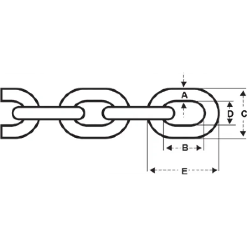 Daldırma Galvaniz Zincir İso 4565 / Dın 766,, Çap. 6mm, Kalibre
