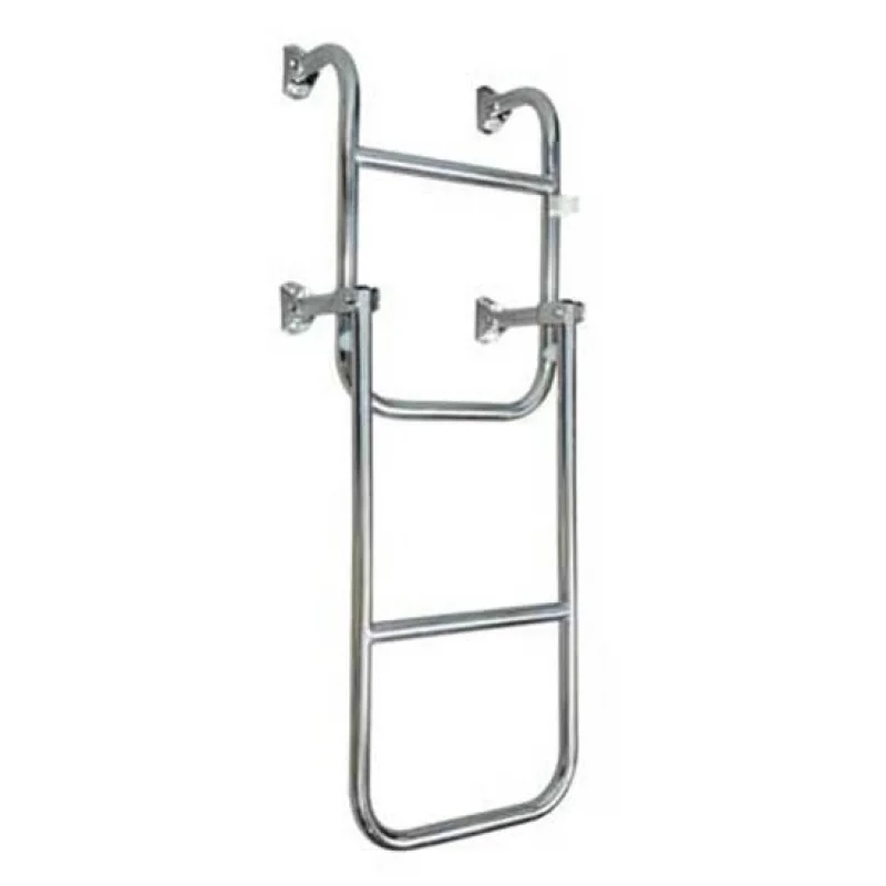 Katlanabilir Paslanmaz Krom Merdiven Genişlik: 24.5cm - 2+1 Basamak / 65cm