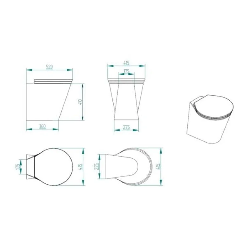 Konos 12V Beyaz Taş Tuvalet