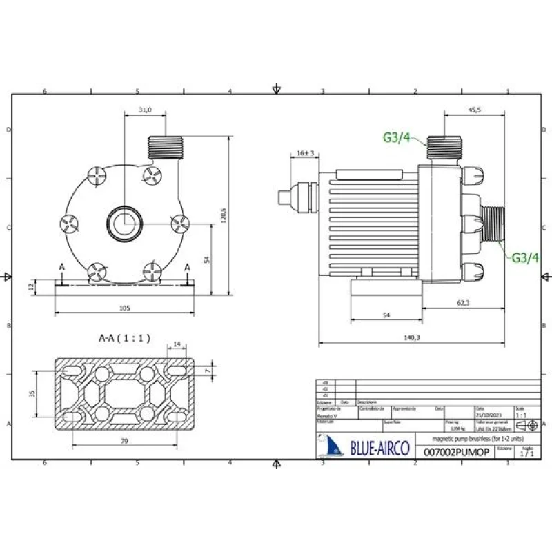 Manyetik Klima Pompası, 12V, IP65. Maks.32000Btu