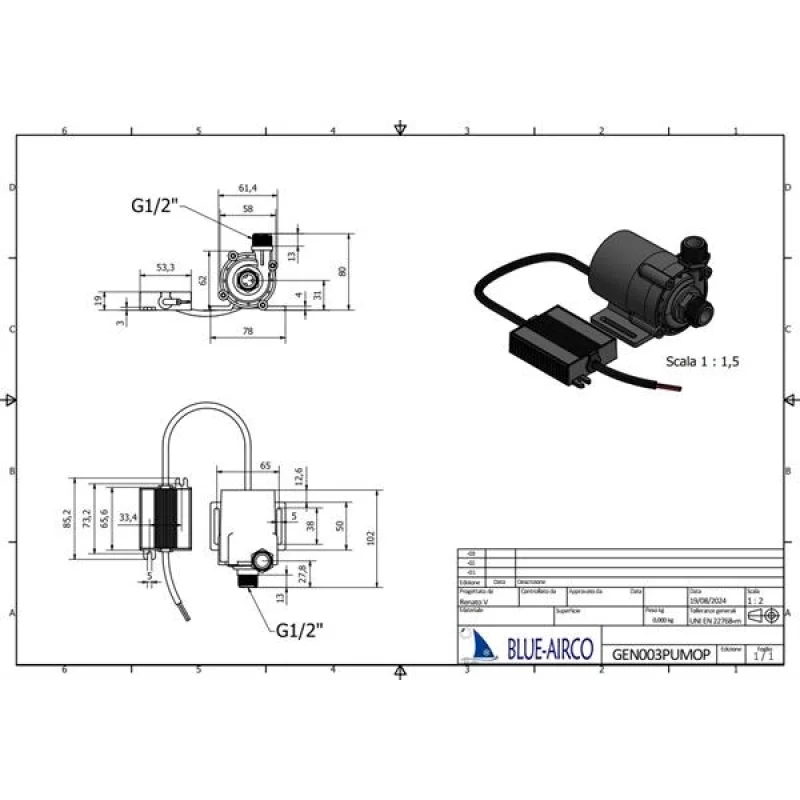 Manyetik Klima Pompası, 12V, IP68. Maks.12000Btu