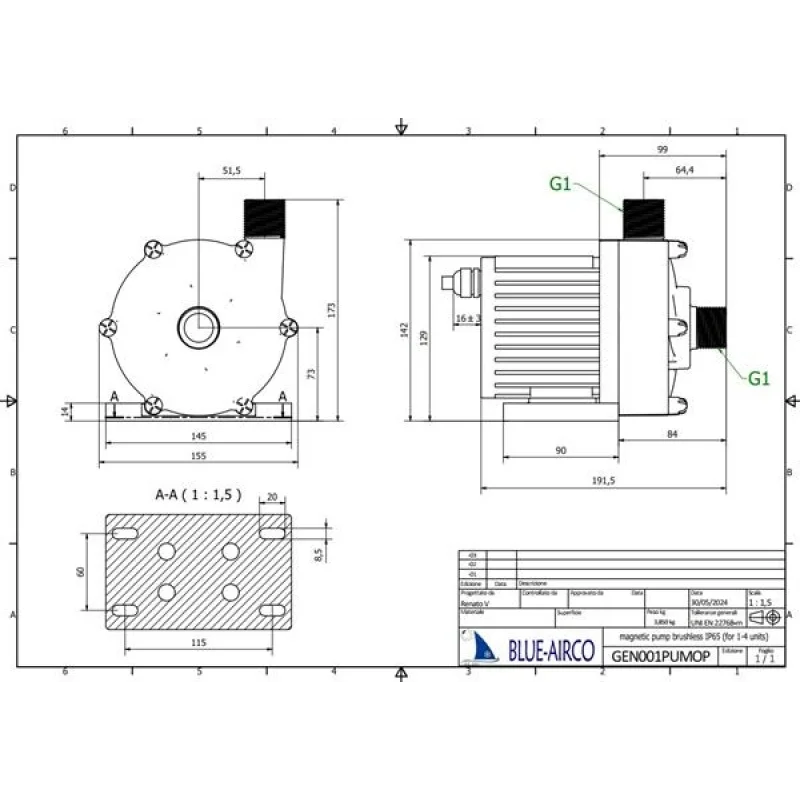 Manyetik Klima Pompası, 48V, IP65. Maks.66000Btu