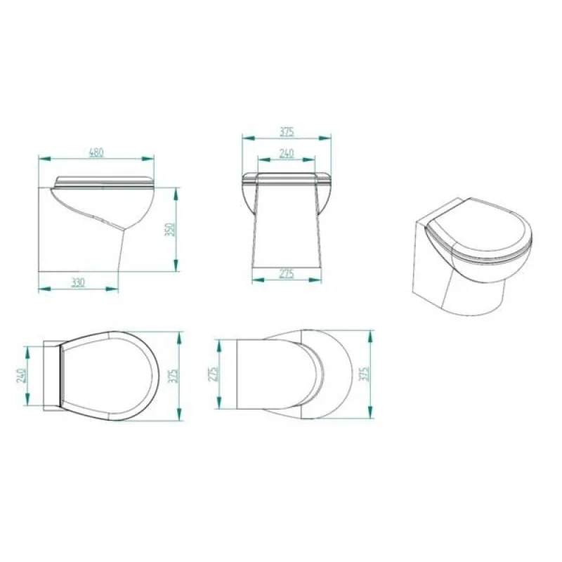 Match 12V Beyaz Kısa Taş. Thr. Kitli Tuvalet