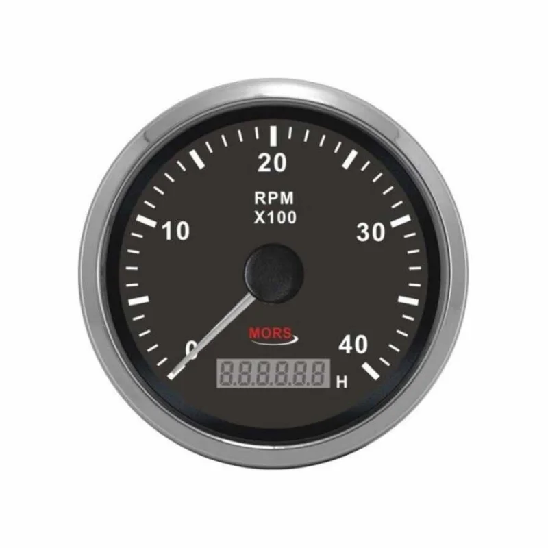 MORS Devir Göstergesi ve Motor Zaman Saati 4000RPM - Siyah