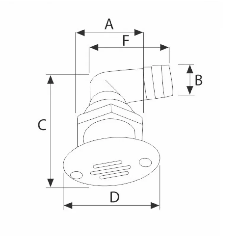 Nuova Rade Oval Hava Firarı, Dirsek 19 mm