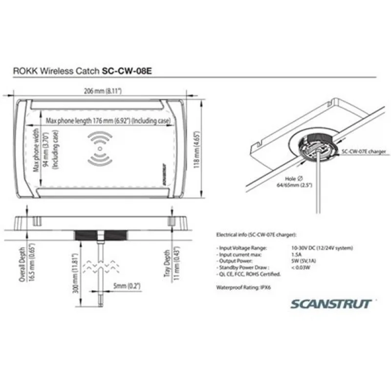 Rokk Wireless SC-CW-08FKablosuz Şarj Matı