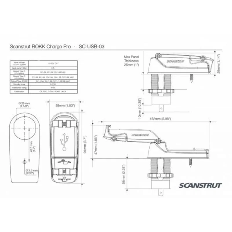 SC-USB-03 Hızlı Şarj Soketi
