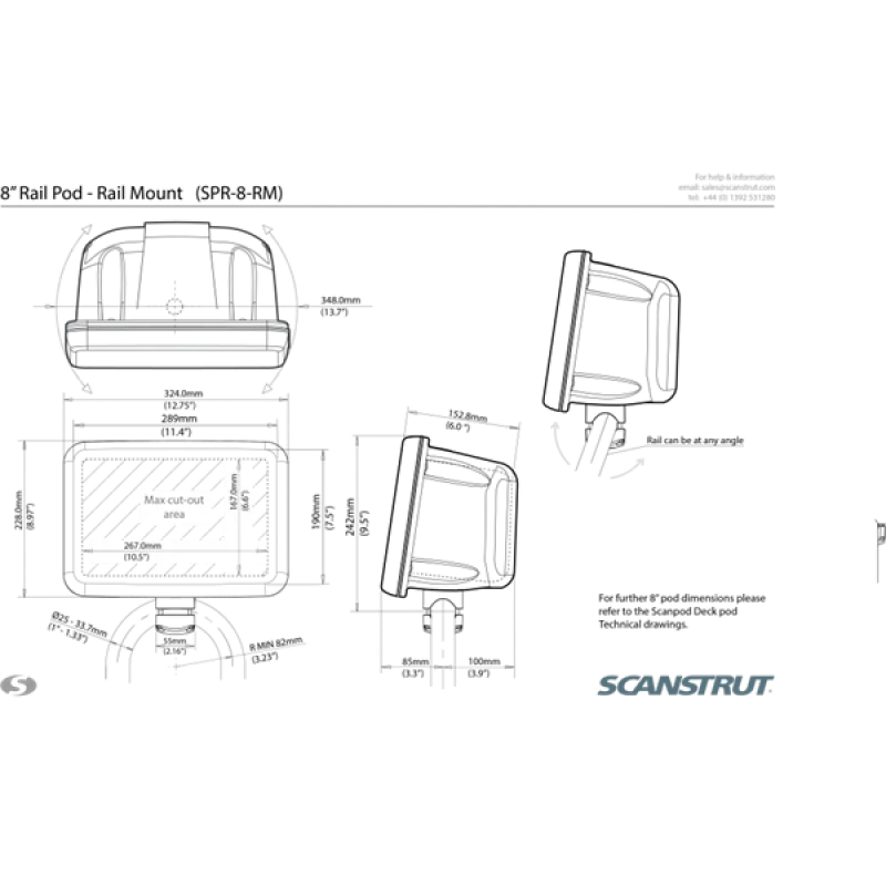 SPR-8-RM BEYAZ 8 KOMPAKT POD, RAYA MONTAJ