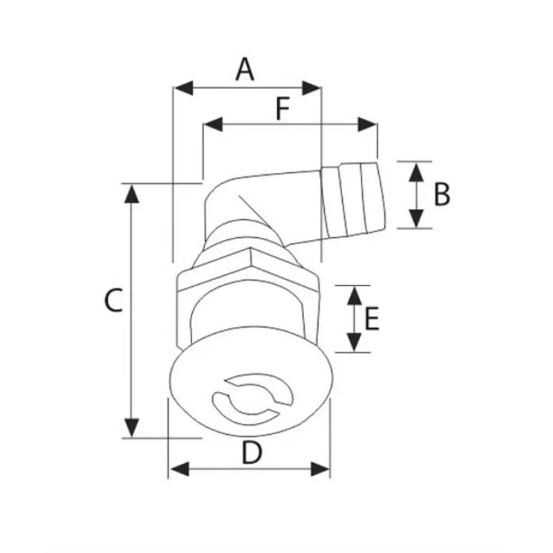 TANK HAVALANDIRMA, 90°,Ø16MM GİRİŞ, PLASTİK