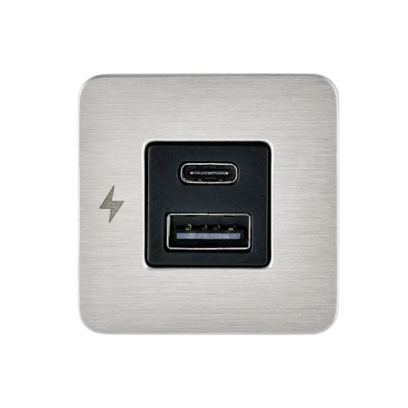 TILE-USB-A/USB-C ŞARJ SOKETİ, PASL. ÇERÇEVE