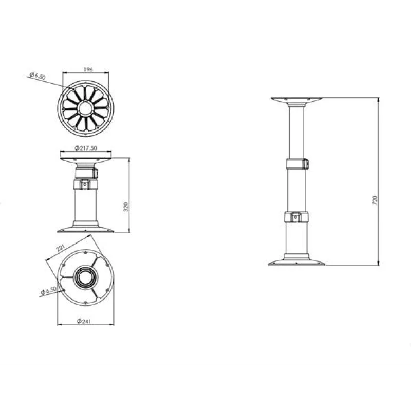 Trem masa ayağı, 32-72cm