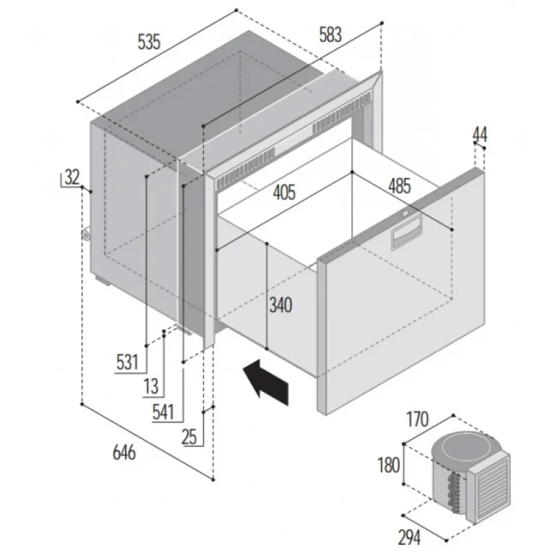 Vitrifrigo Buzdolabı DW100 OCX2 RFX