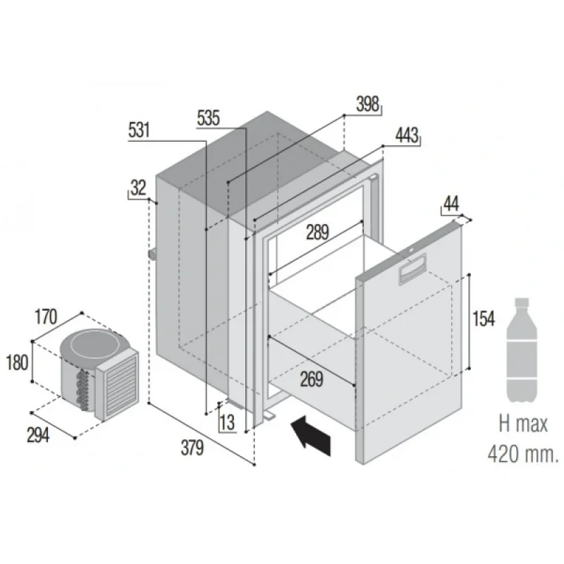 Vitrifrigo Buzdolabı Model DW42 OCX2 RFX