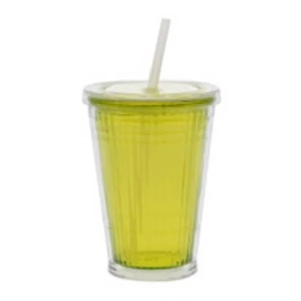 Gimex büyük bardak, pipetli limon yeşili