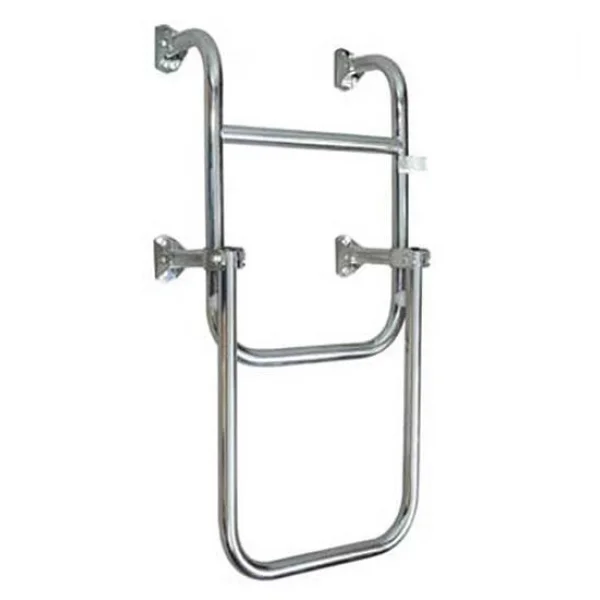 Katlanabilir Paslanmaz Krom Merdiven Genişlik: 24.5cm - 2+1 Basamak / 65cm