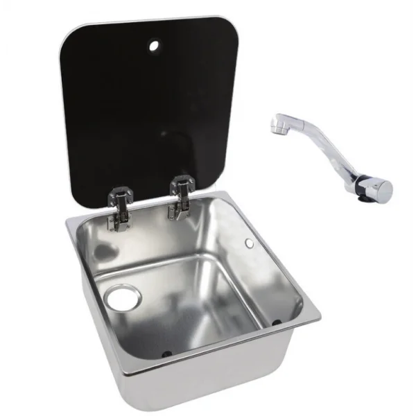 Navy Load Cam Kapaklı Musluklu Evye