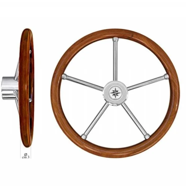 SAVORETTI T6IN Modern Teak Dümen Simidi - 50cm