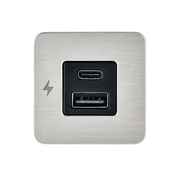 TILE-USB-A/USB-C ŞARJ SOKETİ, PASL. ÇERÇEVE