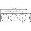 Priz montaj braketleri GRİ 3 LÜ 59,5X178,5MM