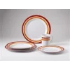 Promo-Line Red rings, 16 parça melamin yemek takımı