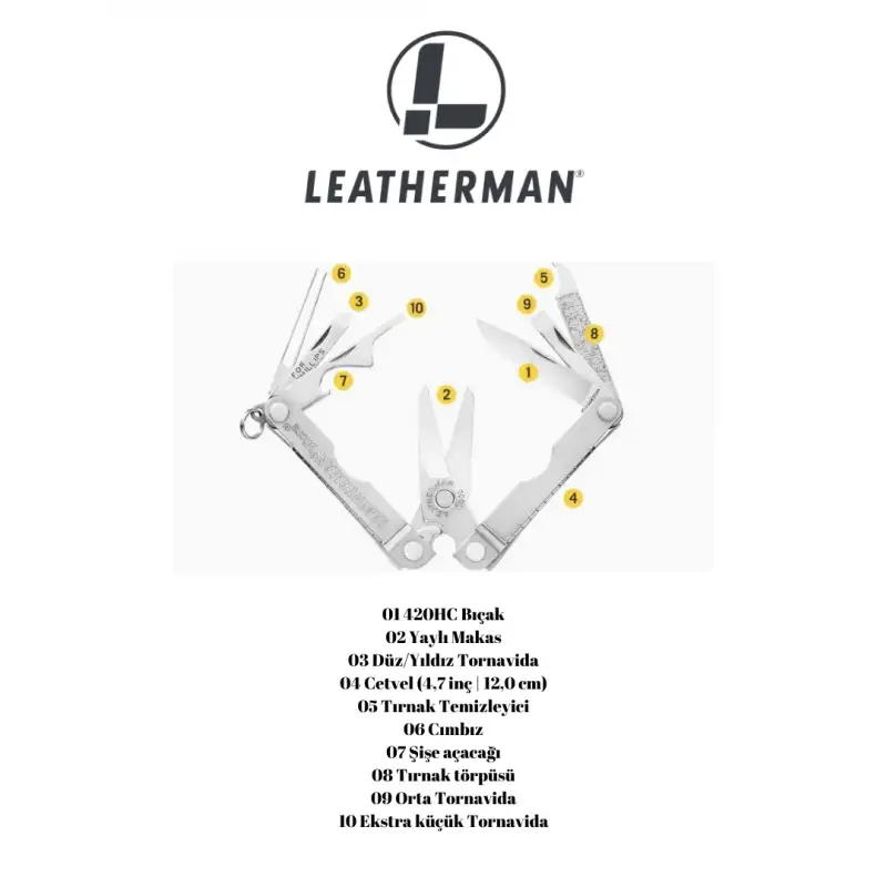 Leatherman Micra Slate 10 Fonksiyonlu Çakı
