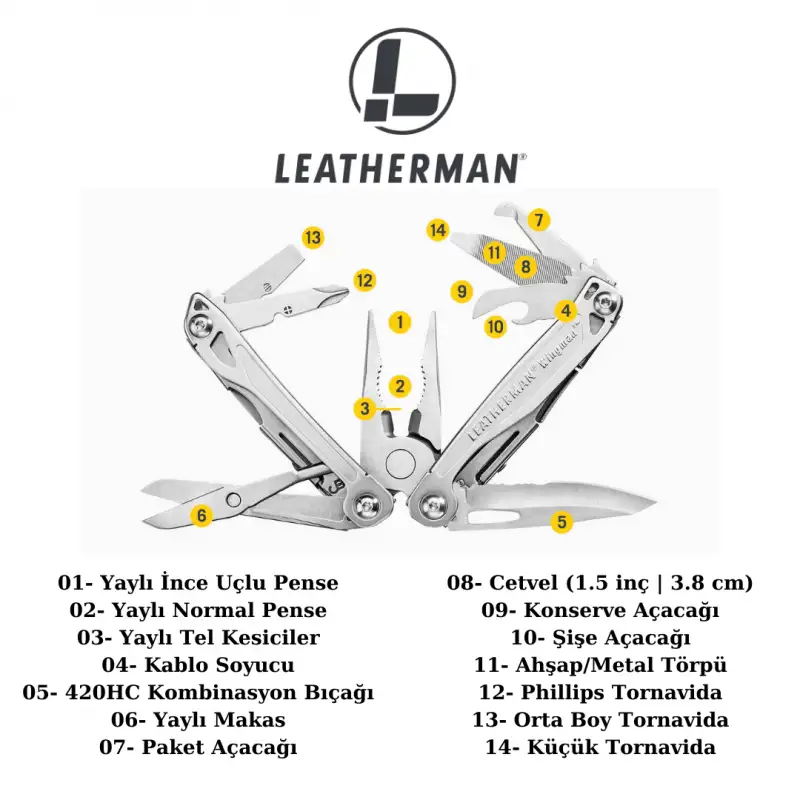 Leatherman Wingman 14 Fonksiyonlu Çakı
