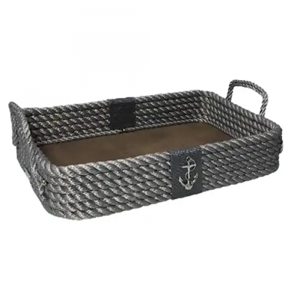 CaptainRA Deri Tabanlı Tepsi (Dikdörtgen) Gri