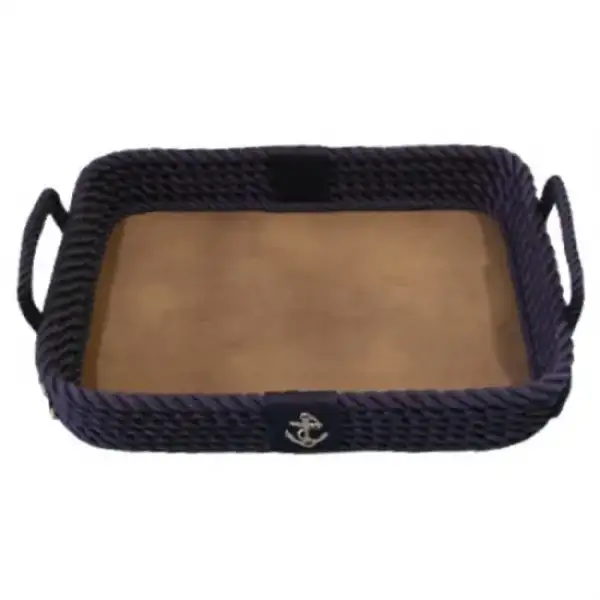 CaptainRA Deri Tabanlı Tepsi (Dikdörtgen) Lacivert