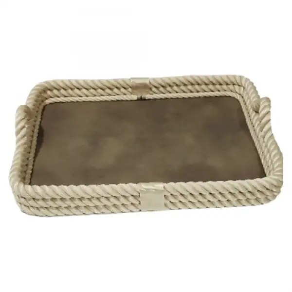 CaptainRA Kalın Halatlı Tepsi 56x43 Bej