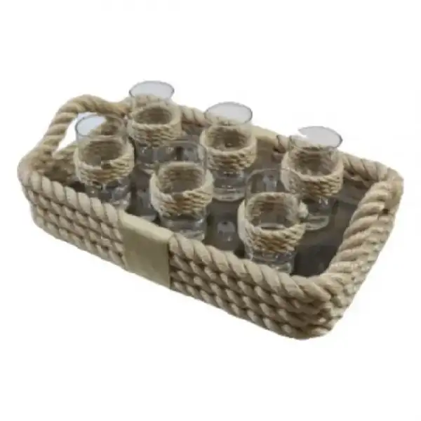 CaptainRA Shot Bardaklı Tepsi Bej