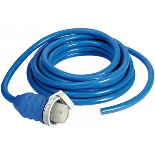 Sahil Besleme Kablosu Fişli 50A-15M Mavi