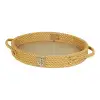 CaptainRA Deri Tabanlı Tepsi (Oval) Krem