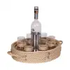 CaptainRA Rakı Bardaklı Tepsi Bej