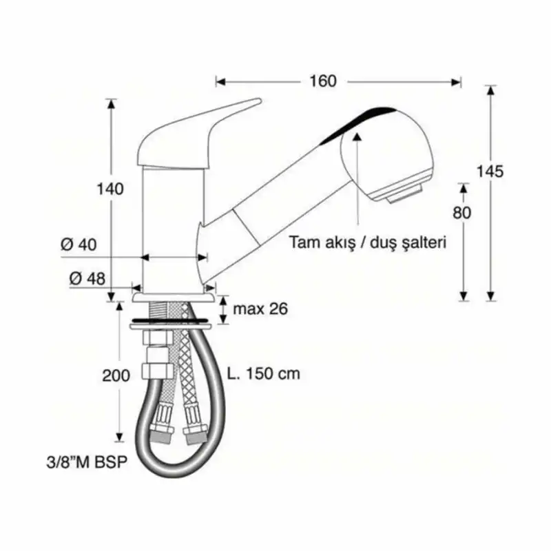 Barka MD61301 Sıcak-Soğuk Spiralli Musluk
