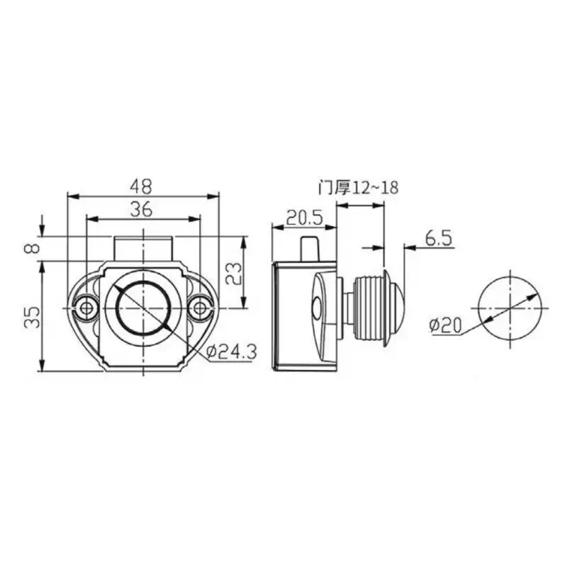 Basmalı Dolap Kulbu Küçük Ø20mm
