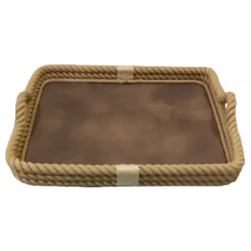 CaptainRA Kalın Halatlı Tepsi 56x43 Krem