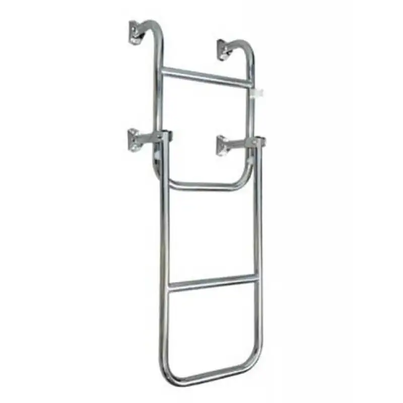 Katlanabilir Paslanmaz Krom Merdiven Genislik: 24. Basamak:2+2,Boy:85cm