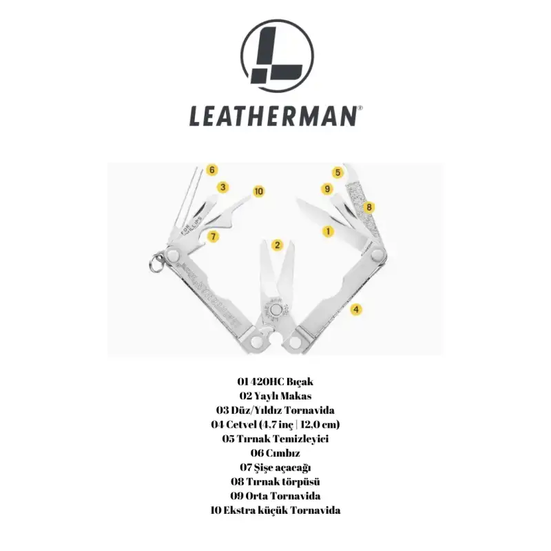 Leatherman Micra Slate 10 Fonksiyonlu Çakı