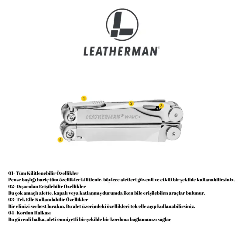 Leatherman Wave Plus Siyah 18 Fonksiyonlu Çakı
