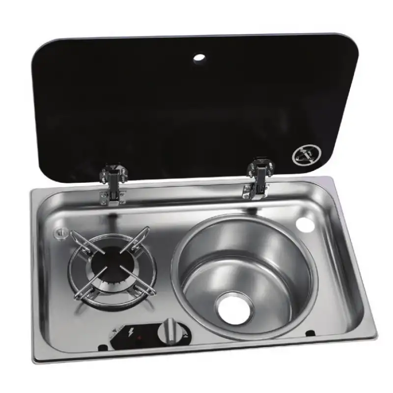 Navy Load Cam Kapaklı Ocak ve Sağ Evye NL24000