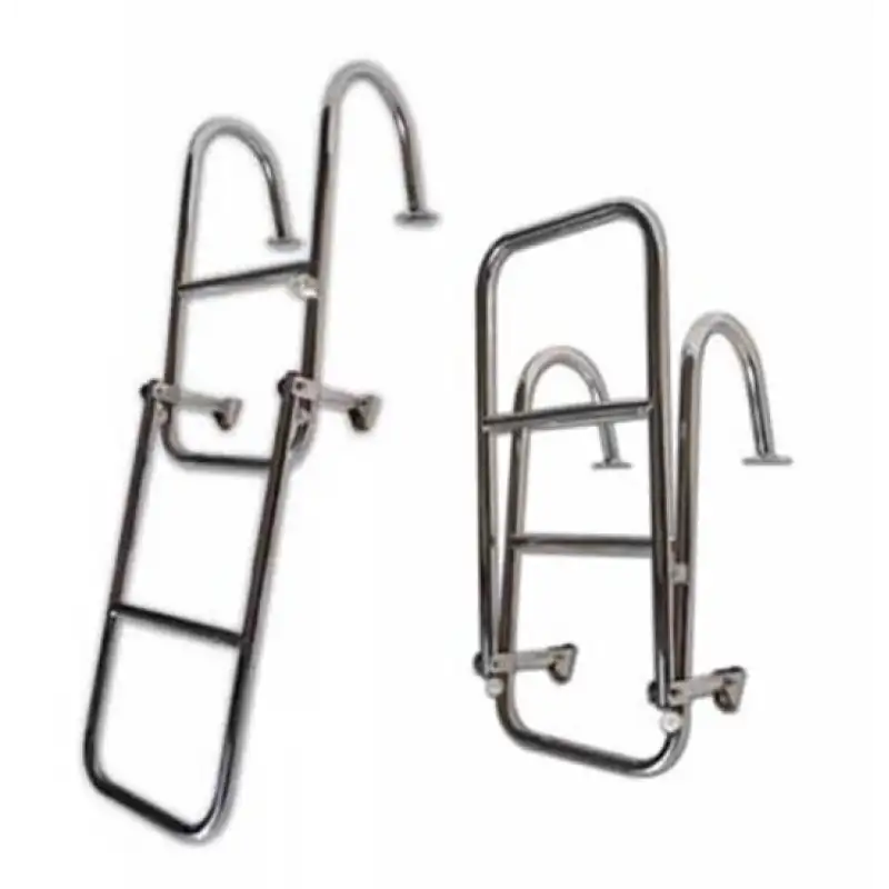 Tutamaklı Katlanır Merdiven, Paslanmaz Çelik, 2+1