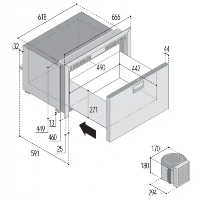 Vitrifrigo Buzdolabı. Model DW70 OCX2 RFX