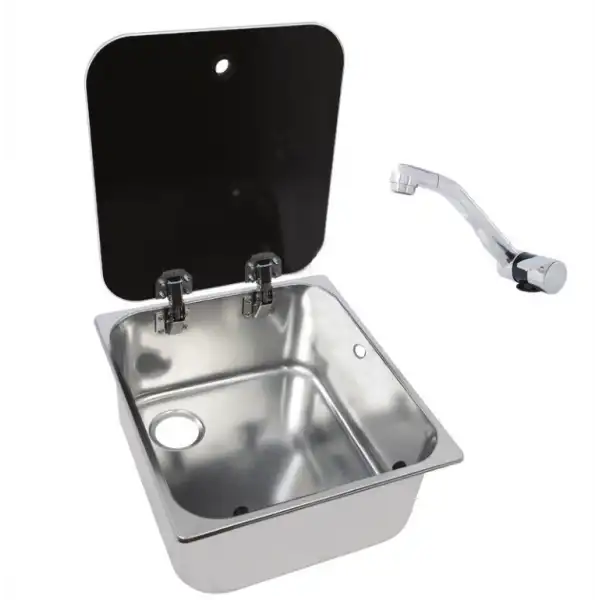 Navy Load Cam Kapaklı Musluklu Evye