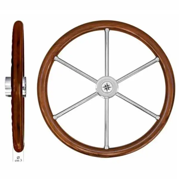 Savoretti T6IN Modern Teak Dümen Simidi Çap:60cm