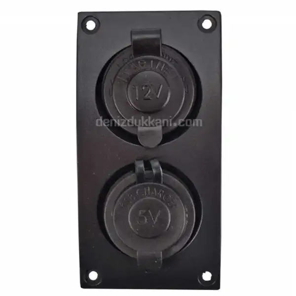 Su Geçirmez 12V Çakmak Soketi ve İkili USB Soketi Sigortalı