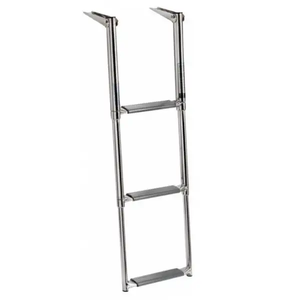 Teleskopik Krom Tekne Merdiveni 4 Basamaklı, Boy 110cm